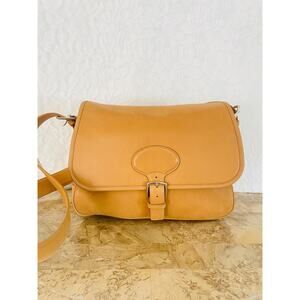 Vtg COACH Hampton tan leather small messenger shoulder bag/crossbody 7750